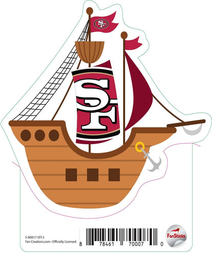 Fan Creations Decal San Francisco 49ers 3in Decal - Pirate Ship