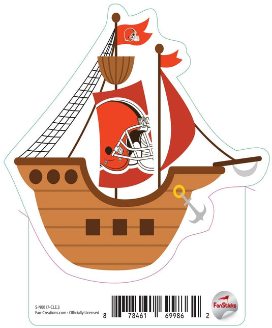Fan Creations Decal Cleveland Browns 3in Decal Pirate Ship