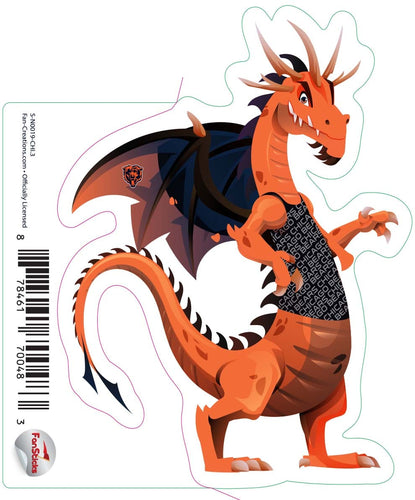 Fan Creations Decal Chicago Bears 3in Decal Dragon with Shirt