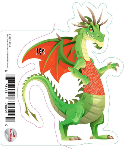 Fan Creations Decal Cincinnati Bengals 3in Decal Dragon with Shirt