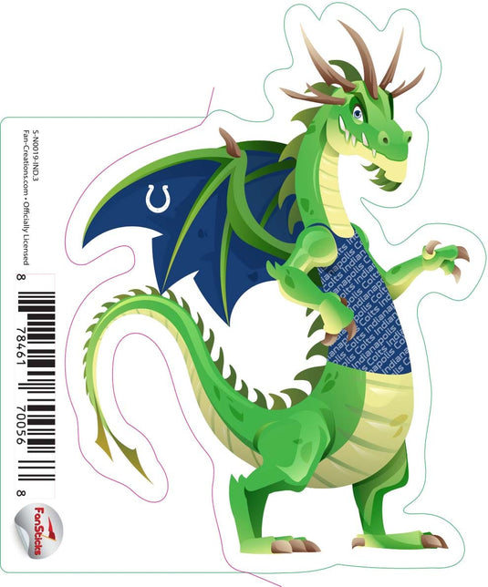 Fan Creations Decal Indianapolis Colts 3in Decal Dragon with Shirt