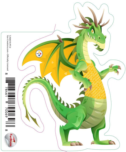 Fan Creations Decal Pittsburgh Steelers 3in Decal  Dragon with Shirt