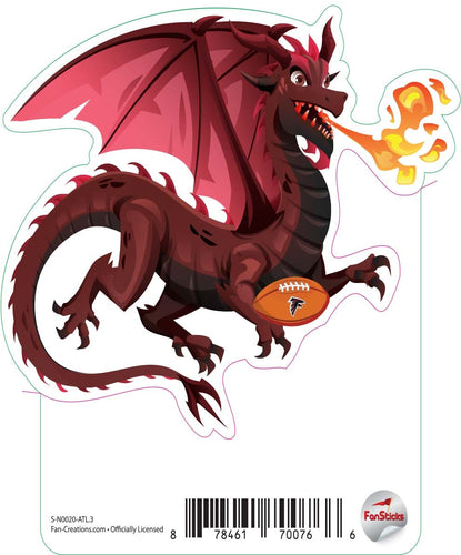 Fan Creations Decal Atlanta Falcons 3in Decal Dragon with Football