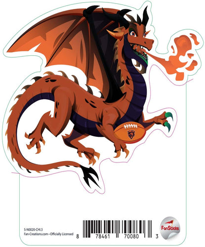 Fan Creations Decal Chicago Bears 3in Decal Dragon with Football