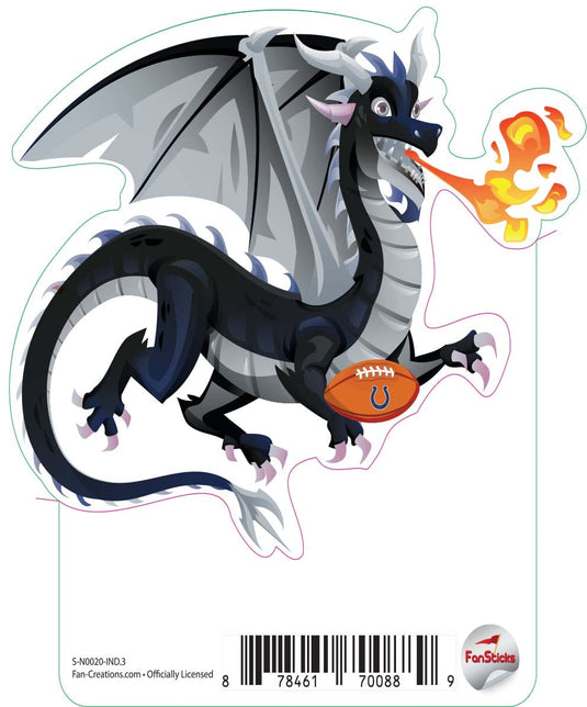 Fan Creations Decal Indianapolis Colts 3in Decal Dragon with Football