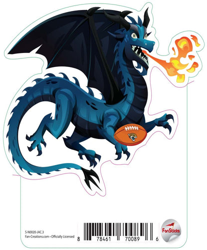 Fan Creations Decal Jacksonville Jaguars 3in Decal Dragon with Football