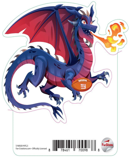 Fan Creations Decal New York Giants 3in Decal Dragon with Football