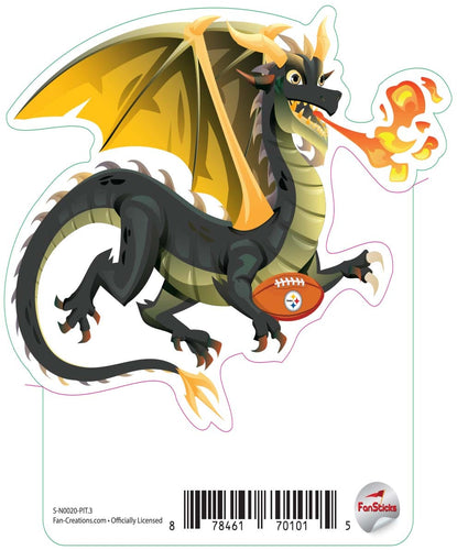 Fan Creations Decal Pittsburgh Steelers 3in Decal  Dragon with Football