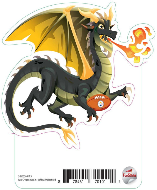 Fan Creations Decal Pittsburgh Steelers 3in Decal  Dragon with Football