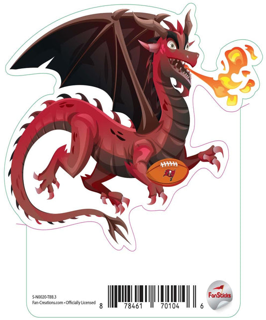 Fan Creations Decal Tampa Bay Buccaneers 3in Decal - Dragon with Football