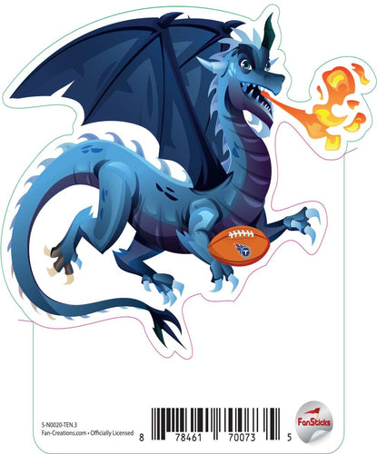 Fan Creations Decal Tennessee Titans 3in Decal - Dragon with Football