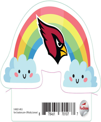 Fan Creations Decal Arizona Cardinals 3in Decal Rainbow