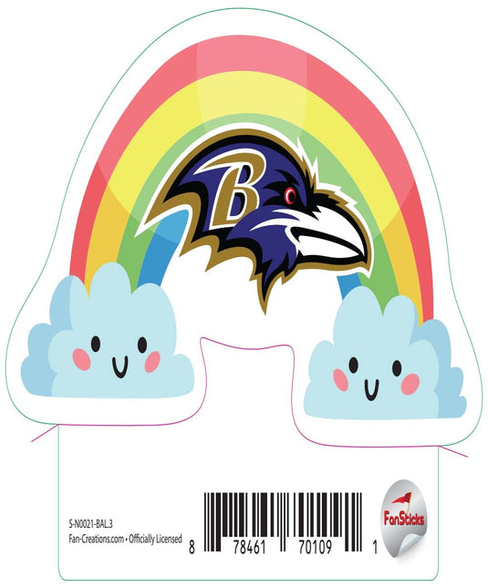 Fan Creations Decal Baltimore Ravens 3in Decal Rainbow