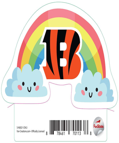 Fan Creations Decal Cincinnati Bengals 3in Decal Rainbow