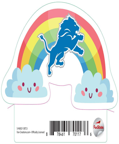 Fan Creations Decal Detroit Lions 3in Decal Rainbow