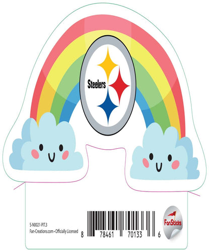Fan Creations Decal Pittsburgh Steelers 3in Decal  Rainbow