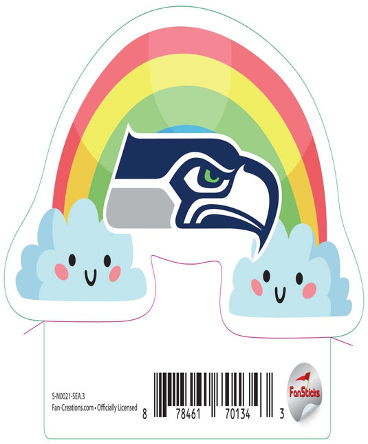 Fan Creations Decal Seattle Seahawks 3in Decal - Rainbow