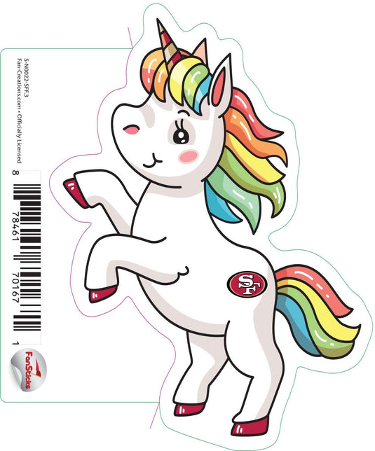 Fan Creations Decal San Francisco 49ers 3in Decal - Unicorn