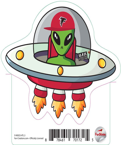 Fan Creations Decal Atlanta Falcons 3in Decal UFO Alien Fan