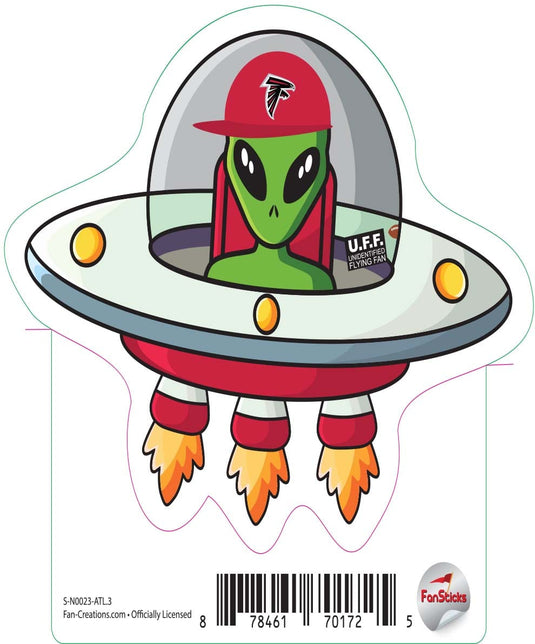 Fan Creations Decal Atlanta Falcons 3in Decal UFO Alien Fan