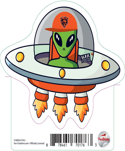 Fan Creations Decal Chicago Bears 3in Decal UFO Alien Fan