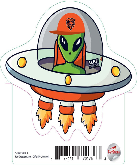 Fan Creations Decal Chicago Bears 3in Decal UFO Alien Fan