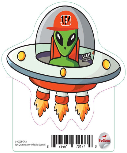 Fan Creations Decal Cincinnati Bengals 3in Decal UFO Alien Fan