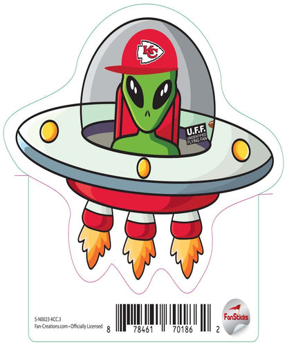 Fan Creations Decal Kansas City Chiefs 3in Decal UFO Alien Fan