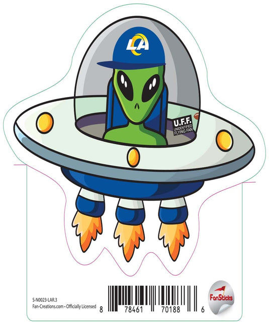 Fan Creations Decal Los Angeles Rams 3in Decal UFO Alien Fan
