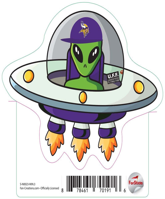 Fan Creations Decal Minnesota Vikings 3in Decal UFO Alien Fan