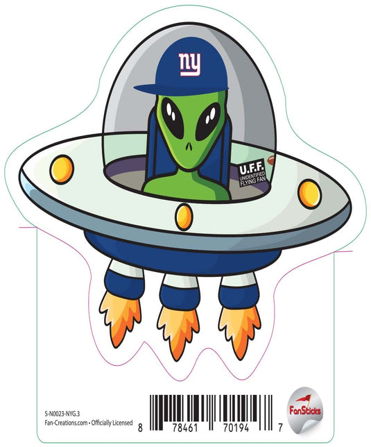 Fan Creations Decal New York Giants 3in Decal UFO Alien Fan