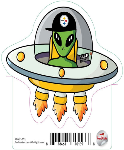 Fan Creations Decal Pittsburgh Steelers 3in Decal  UFO Alien Fan