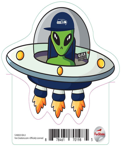 Fan Creations Decal Seattle Seahawks 3in Decal - UFO Alien Fan