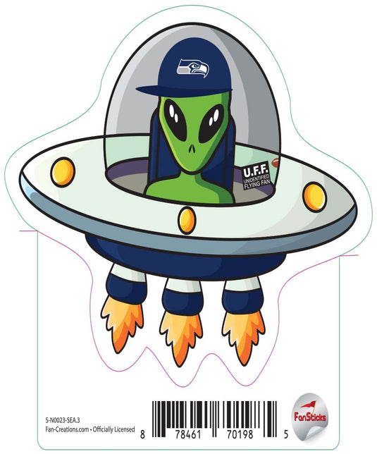 Fan Creations Decal Seattle Seahawks 3in Decal - UFO Alien Fan