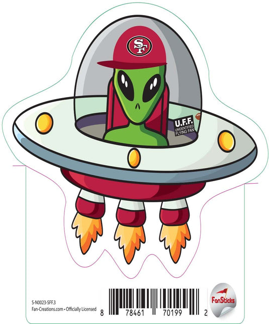 Fan Creations Decal San Francisco 49ers 3in Decal - UFO Alien Fan