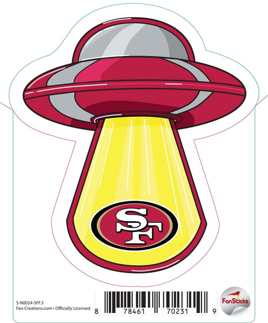 Fan Creations Decal San Francisco 49ers 3in Decal - UFO Beam