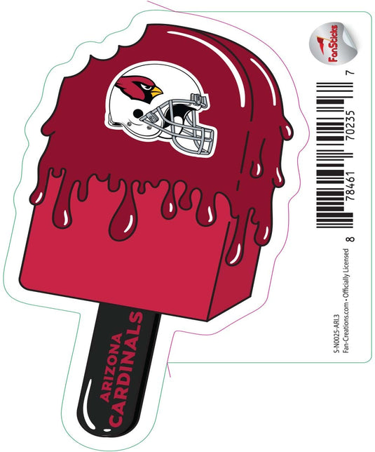 Fan Creations Decal Arizona Cardinals 3in Decal Ice Cream Melting