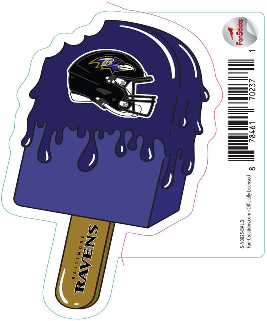 Fan Creations Decal Baltimore Ravens 3in Decal Ice Cream Melting