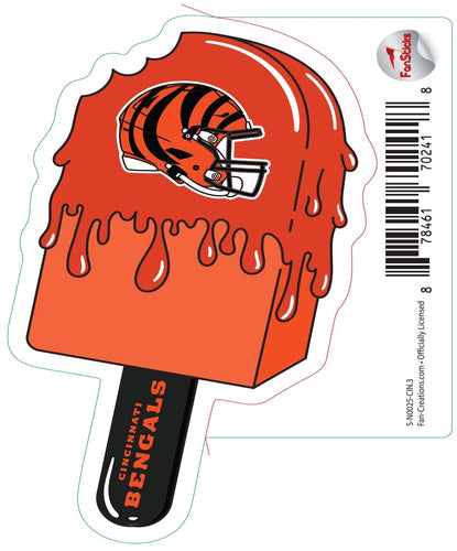 Fan Creations Decal Cincinnati Bengals 3in Decal Ice Cream Melting