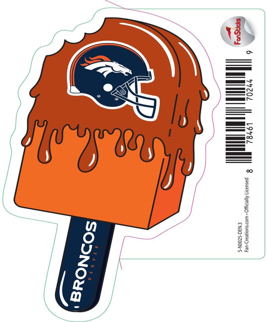 Fan Creations Decal Denver Broncos 3in Decal Ice Cream Melting