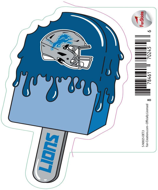 Fan Creations Decal Detroit Lions 3in Decal Ice Cream Melting