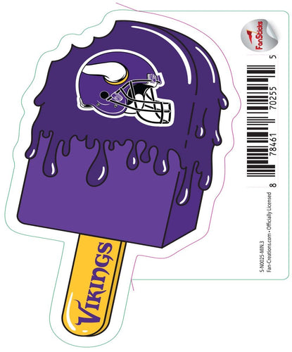 Fan Creations Decal Minnesota Vikings 3in Decal Ice Cream Melting