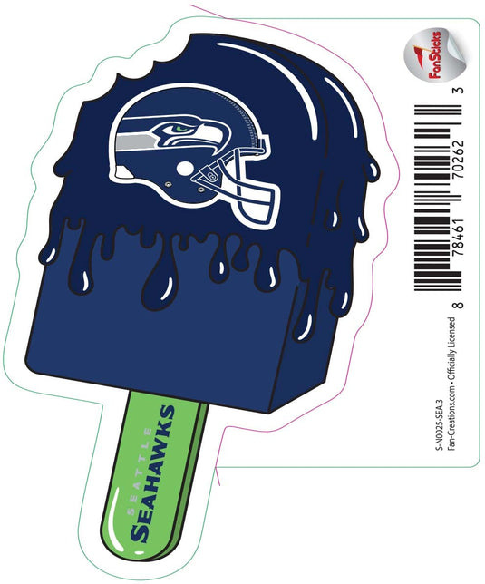 Fan Creations Decal Seattle Seahawks 3in Decal - Ice Cream Melting