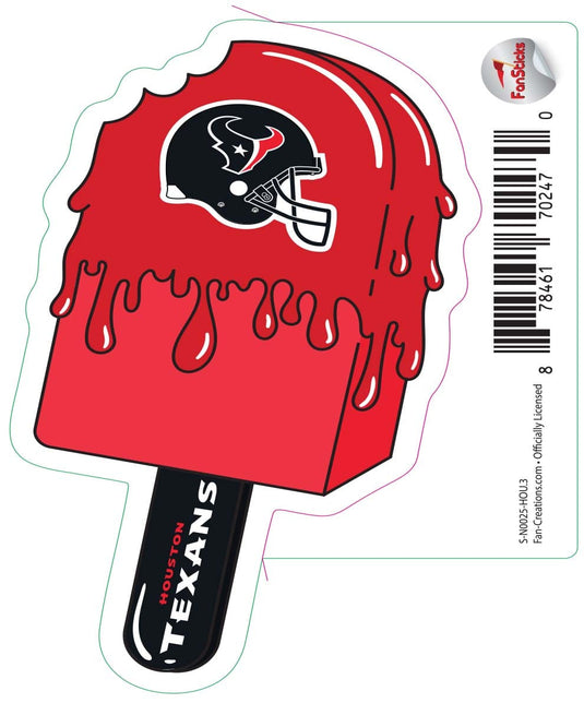 Fan Creations Decal Houston Texans 3in Decal Ice Cream Melting