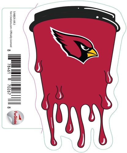 Fan Creations Decal Arizona Cardinals 3in Decal Cup Melting