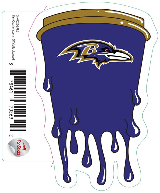 Fan Creations Decal Baltimore Ravens 3in Decal Cup Melting