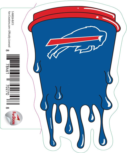 Fan Creations Decal Buffalo Bills 3in Decal Cup Melting