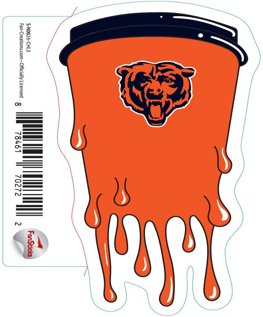 Fan Creations Decal Chicago Bears 3in Decal Cup Melting