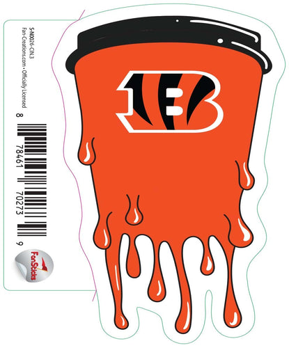 Fan Creations Decal Cincinnati Bengals 3in Decal Cup Melting