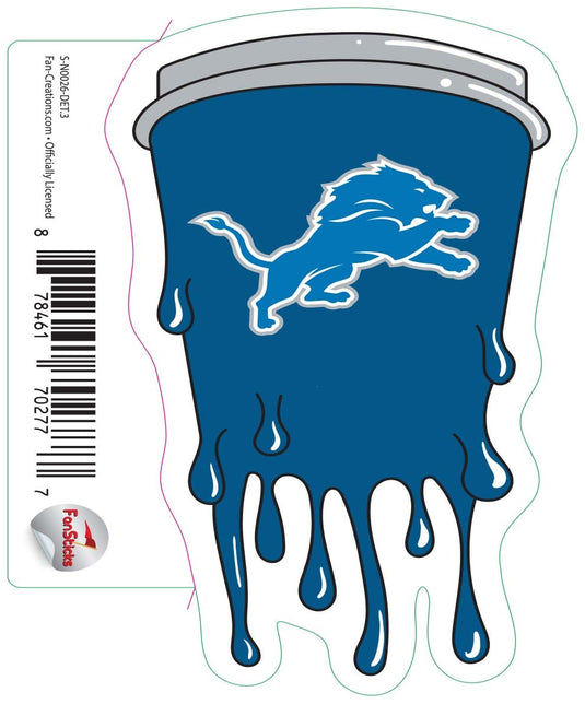 Fan Creations Decal Detroit Lions 3in Decal Cup Melting